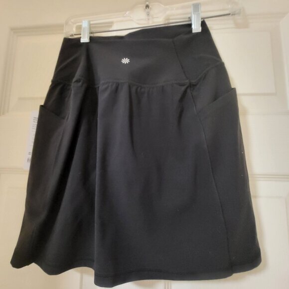 New with Tags ATHLETA BLACK SALUTATION STASH HIGH RISE 16 1/2 SKORT XXS - Picture 7 of 7